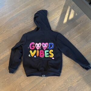Lola and the boys good vibes zip up hoodie